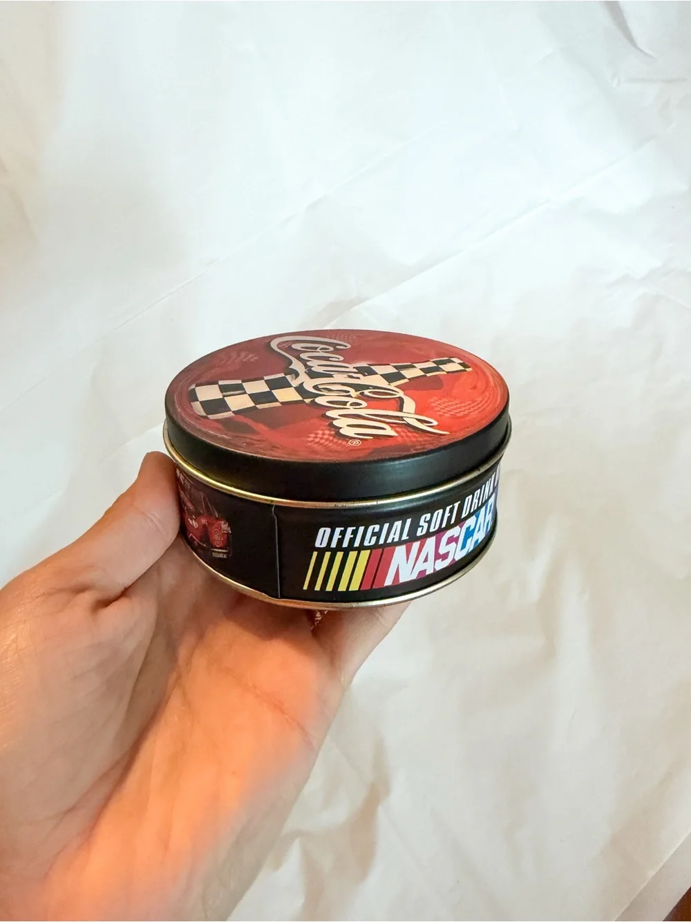 Coca-Cola NASCAR Coaster Set w/ Collectible Tin 6 Glass Coasters | Coke Racing